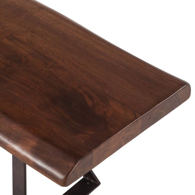Nottingham 90-Inch Acacia Wood Dining Bench in Walnut Finish