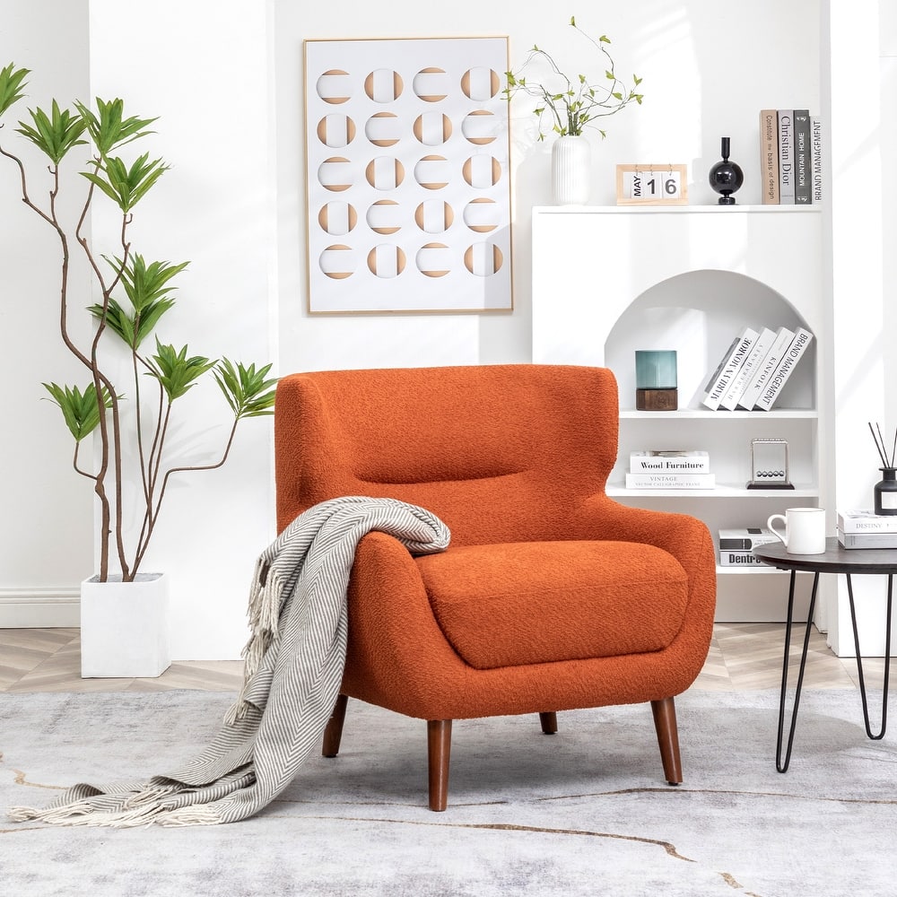 XINMICS Tufted Accent Chair, Wingback Upholstered Armchair for Living Room, Bedroom, Set of 1