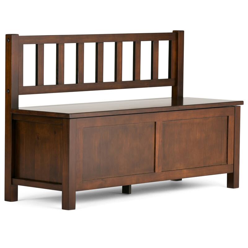 WYNDENHALL Stratford SOLID WOOD 47 inch Wide Transitional Entryway Storage Bench - 48 Inches wide