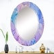 preview thumbnail 9 of 8, Designart 'Pink And Blue Ink Clouds IV' Printed Modern Wall Mirror 24in.x36in.