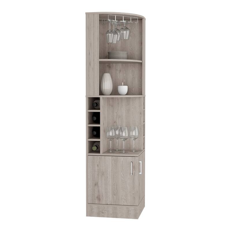 Bar Cabinet Papprika, 8 Wine Cubbies, Double Door, Dark Brown Finish,High quality and durable