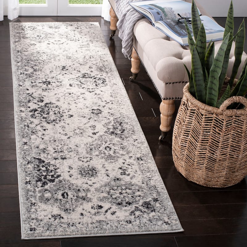 SAFAVIEH Madison Avery Boho Chic Distressed Area Rug - 2'3" x  20' - Silver/Grey - Runner/Rectangle