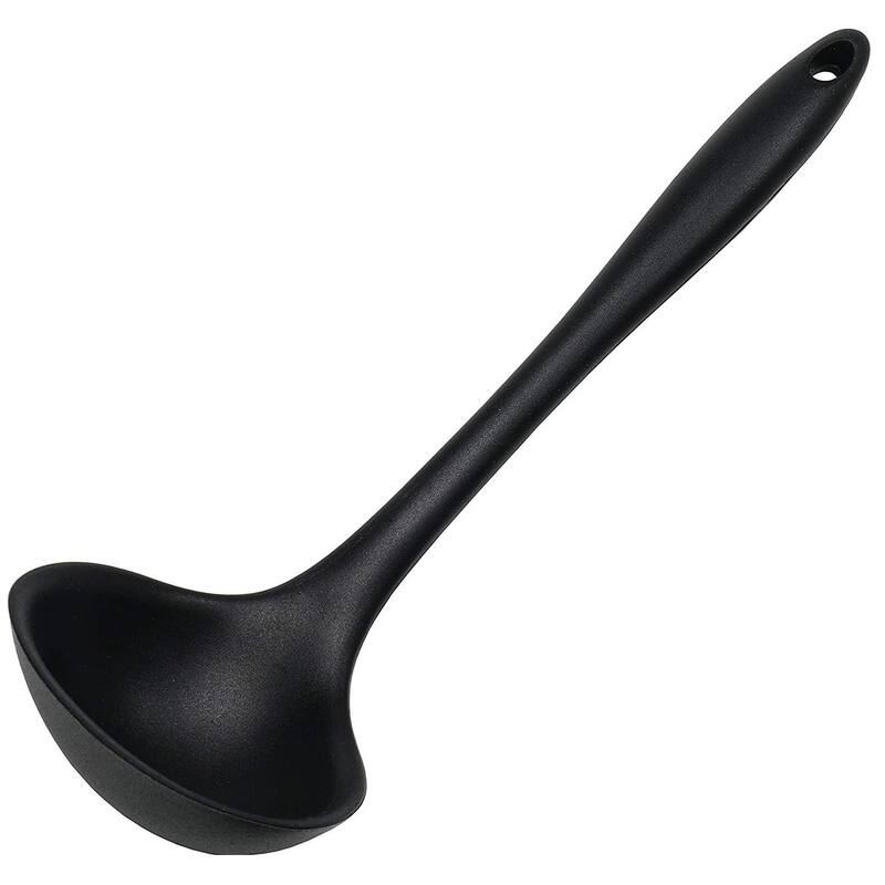 Chef Craft 11.5" Premium Heat Resistant Silicone Cooking / Serving Ladle - Black