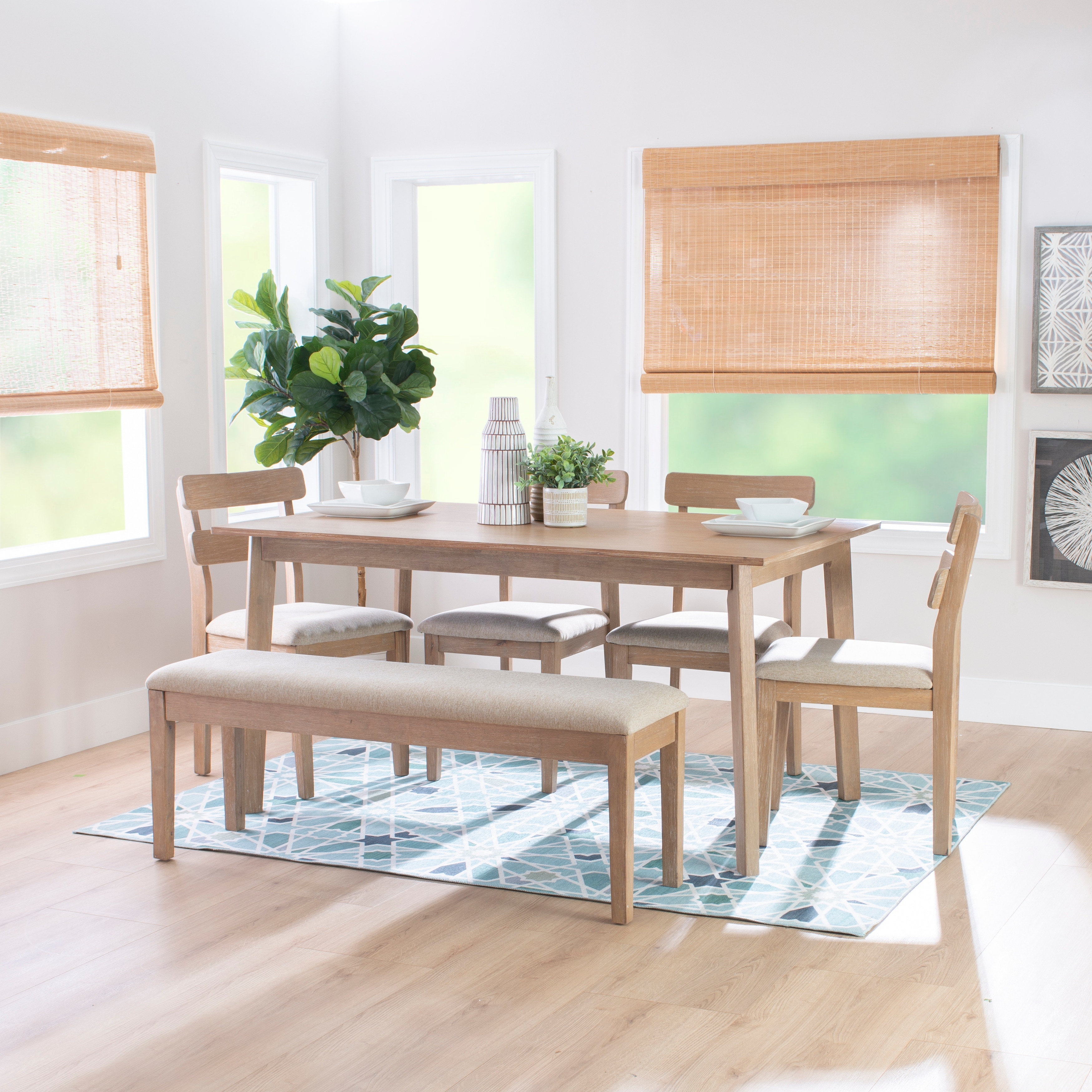 Linon Dolan Mid Century 6-Piece Dining Set