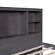 preview thumbnail 15 of 28, Full Size Platform Bed with Trundle and Storage Headboard, Kids Bed Frame with Charging Station and 3-Drawers, Antique Brown