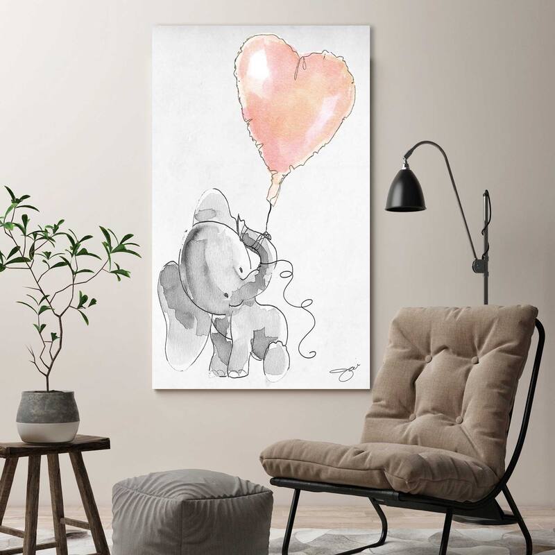 "Baby Elephant Heart" by Jodi Print on Canvas