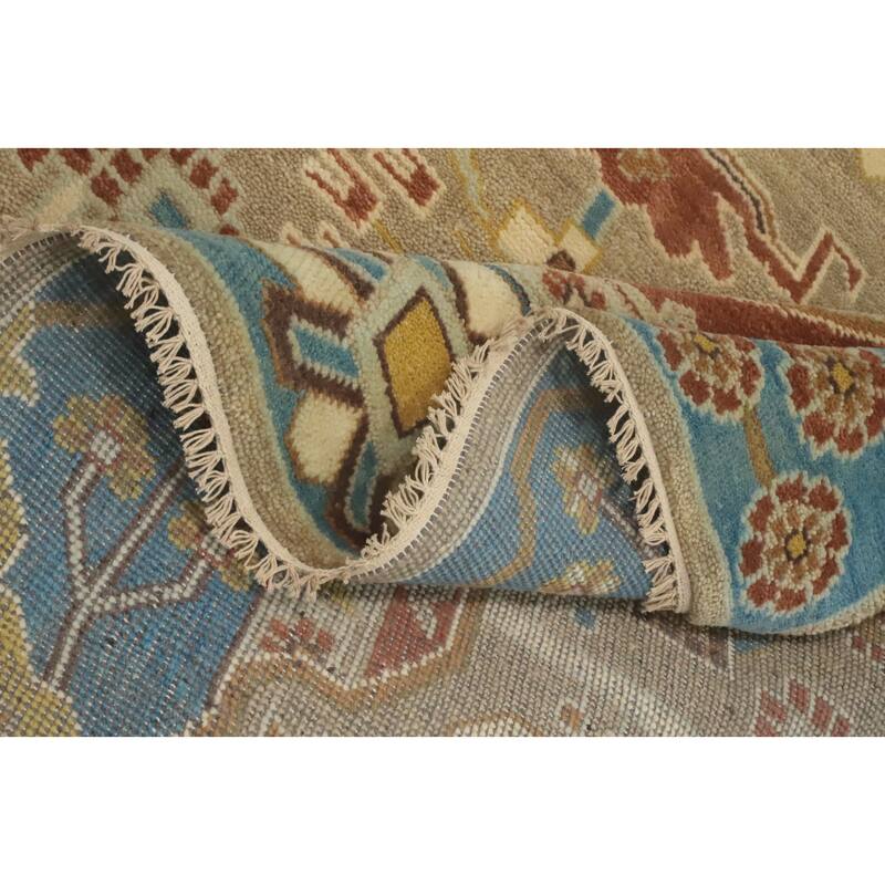 Hand-knotted Traditional Wool Brown Geometric Oriental Area Rug - 9' 11'' X 7' 10''