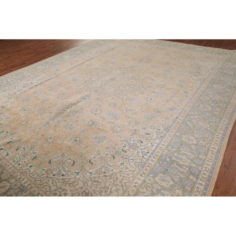 Muted Najafabad Vintage Persian Area Rug Hand-Knotted Wool Carpet - 9'10" x 12'8"