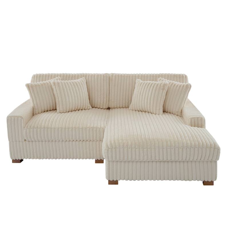 Upholstered Chenille Velvet L Shaped Couch Modular Sofa With Chaise Lounge