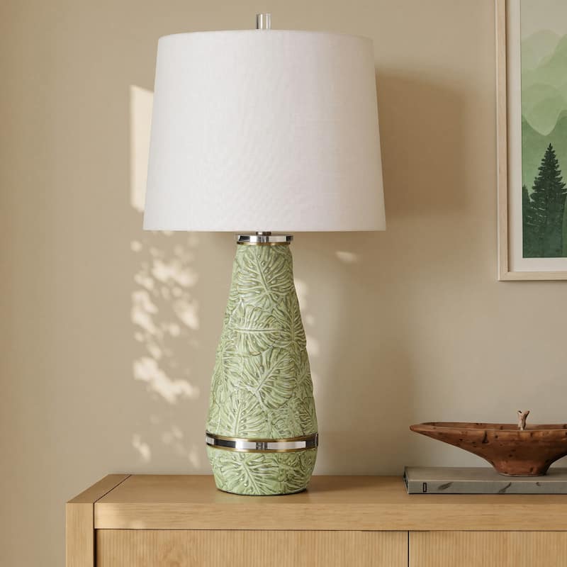 StyleCraft Poly Table Lamp - Tropic Sage - White Shade