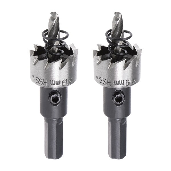 2Pcs 19mm HSS Drill Bit Hole Saw for Stainless Steel Metal Alloy Wood - 19mm,2 Pcs