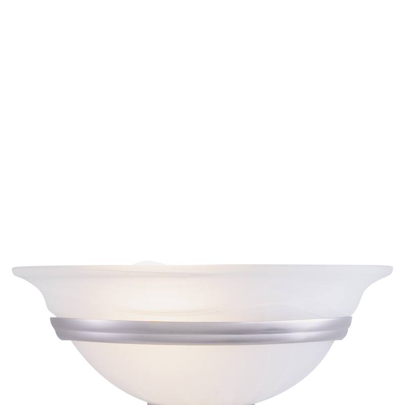 Da Vinci 1 Light Brushed Nickel Half Moon Wall Sconce White Glass - 12-in W x 6-in H x 6.25-in D