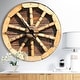 preview thumbnail 1 of 7, Designart 'Antique Wagon Wheel' Oversized Farmhouse Wall CLock