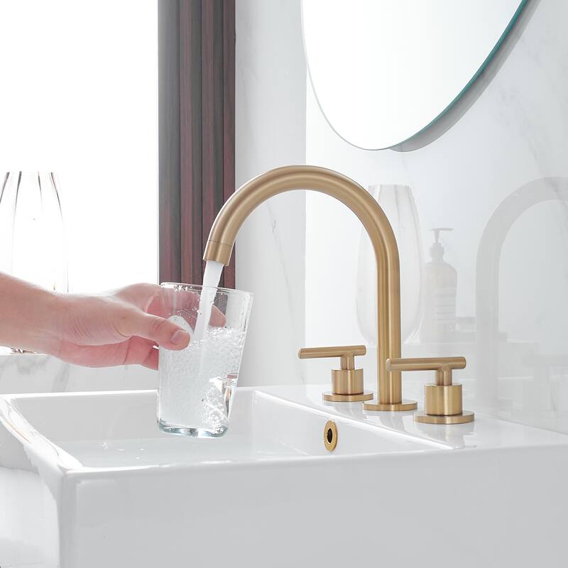 8 Inches Widespread Bathroom Faucet Two Handle 3 Hole with Drain