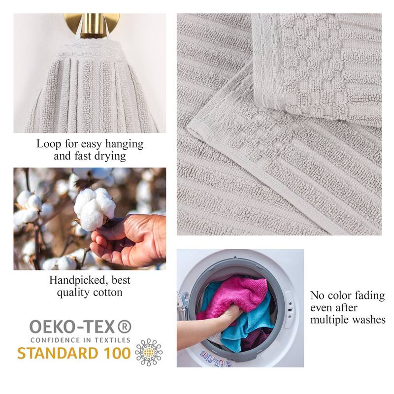 Superior Soho Ribbed Cotton Hand Towel Set of 4