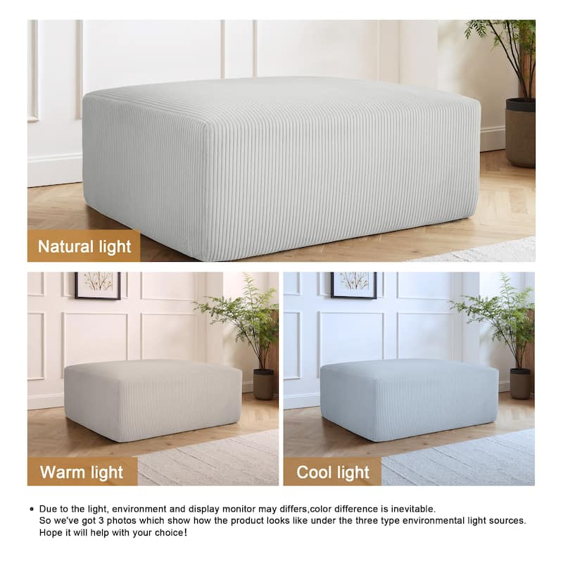 Corduroy Upholstered Modular Sectional Sofa with Ottoman