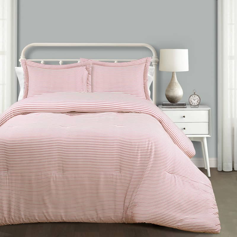 Lush Decor Farmhouse Stripe 3-piece Comforter Set