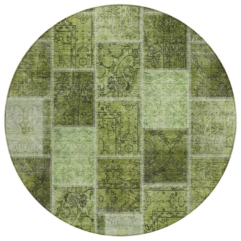 Machine Washable Indoor/ Outdoor Chantille Traditional Patchwork Rug