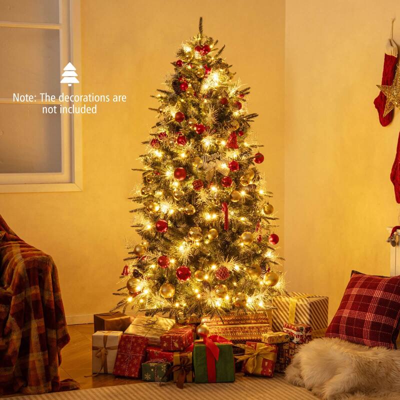 Costway 5/6/7 FT Artificial Christmas Tree with 602/806/1072 Branch - Green - See Details - 6 Foot