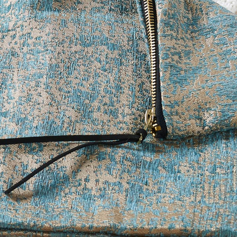 2-Piece Jacquard Chenille Zippered Lumbar Pillow Cover Set