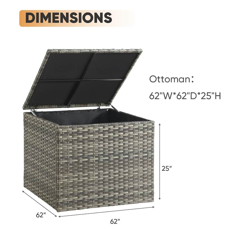 Patio Outdoor Patio Storage Box Waterproof Table