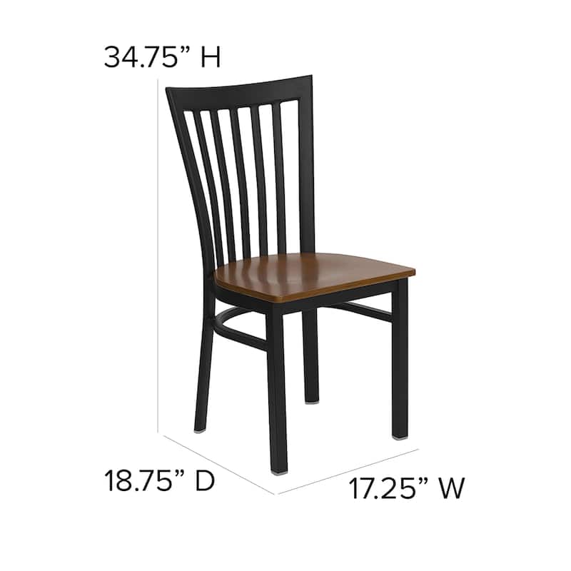 School House Back Metal Restaurant Chair - 17.25"W x 18.75"D x 34.75"H - 17.25"W x 18.75"D x 34.75"H