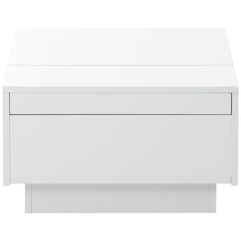 Modern Stylish Coffee Table Extendable Coffee Table with 2 Large Storage Compartments 2 Drawers, for Living Room
