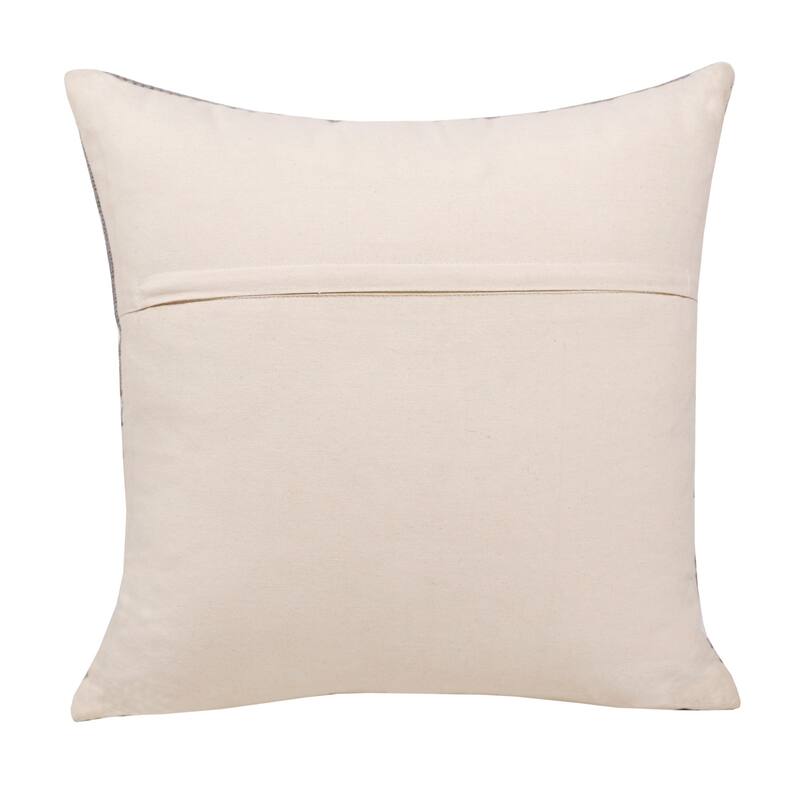 Handwoven Diamond Cotton Throw Pillow Cover - 20" - Gray and Yellow