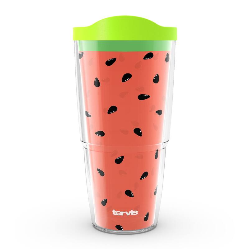 Tervis Summer Essentials Watermelon Treat Made in USA Double Walled Insulated Travel Tumbler, Classic - 24oz