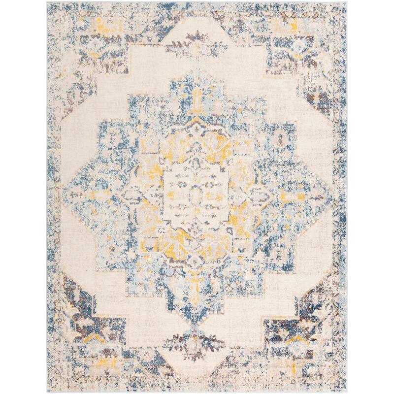 Livabliss Irma Distressed Traditional Medallion Area Rug