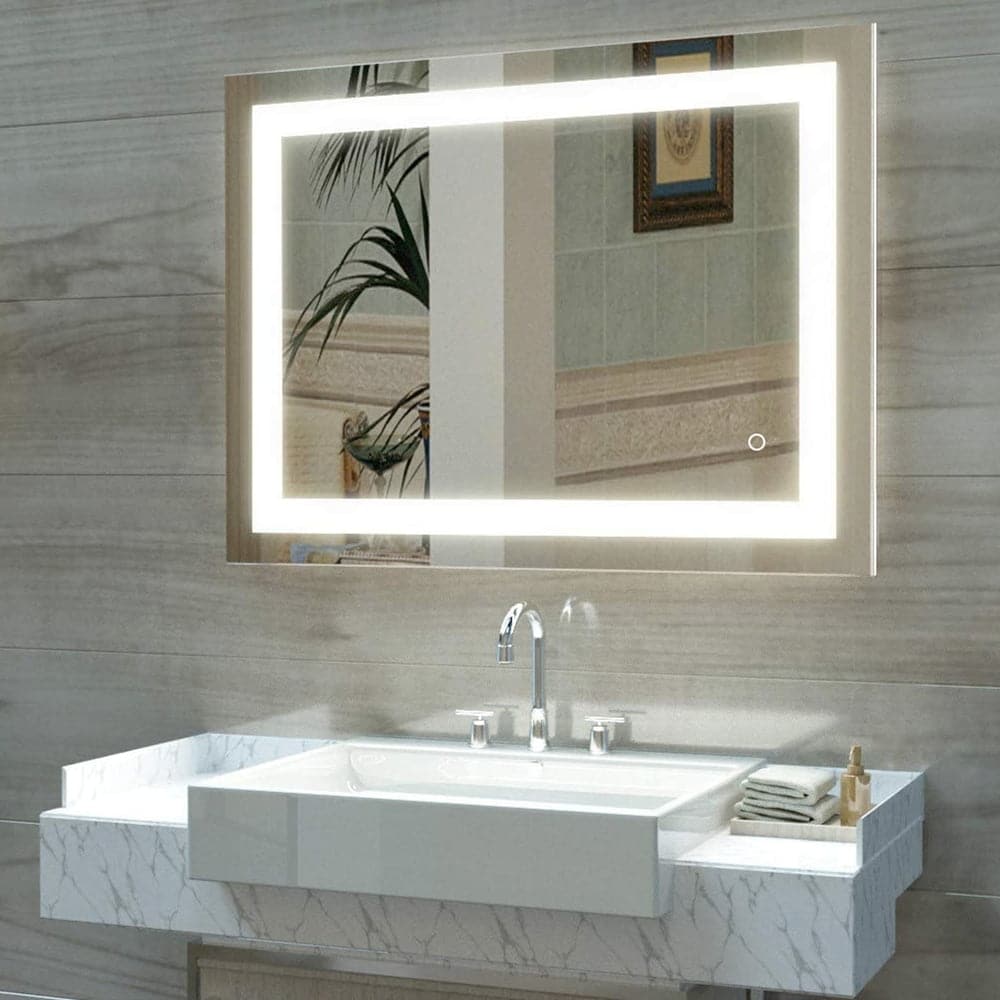 Ktaxon 28x20 inch LED Lighted Bathroom Mirror Silvered Wall Mounted Mirror  with Touch Button - Bed Bath & Beyond - 37039548