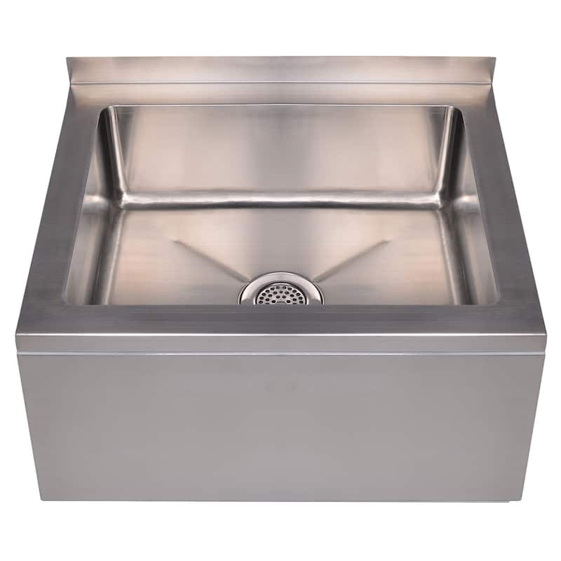 Whitehaus Noah's Wall Mounted Single Basin Stainless Steel Kitchen - Brushed Stainless Steel
