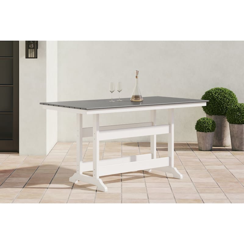 Signature Design by Ashley Transville White/Gray 5-Piece Outdoor Dining Package - 71.75" W x 37.5" D x 37" H