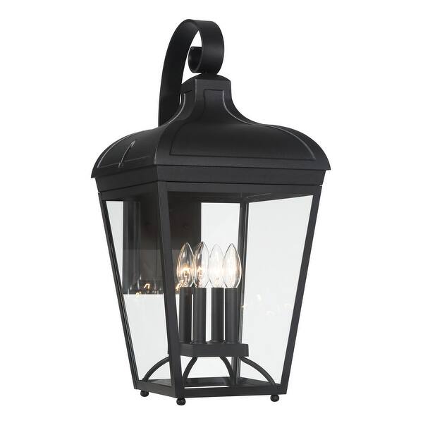 slide 2 of 8, The Great Outdoors 72483 Marquee 4 Light 25" Tall Outdoor Wall Sconce Sand Coal