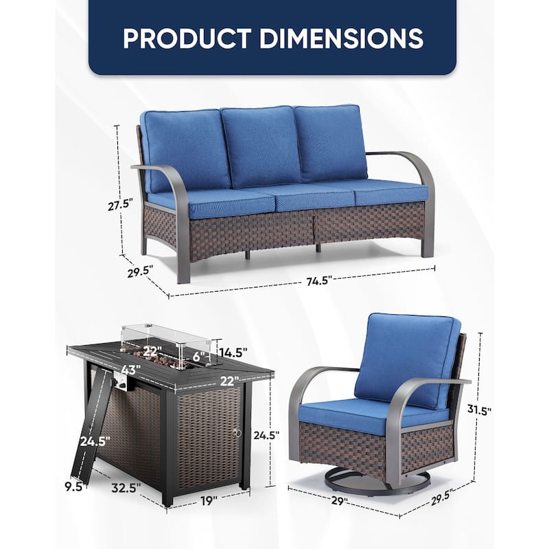 Pocassy Outdoor Patio Furniture Set