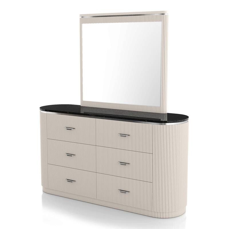 Furniture of America Leander Modern 4-Piece Light Grey Panel Bedroom Set