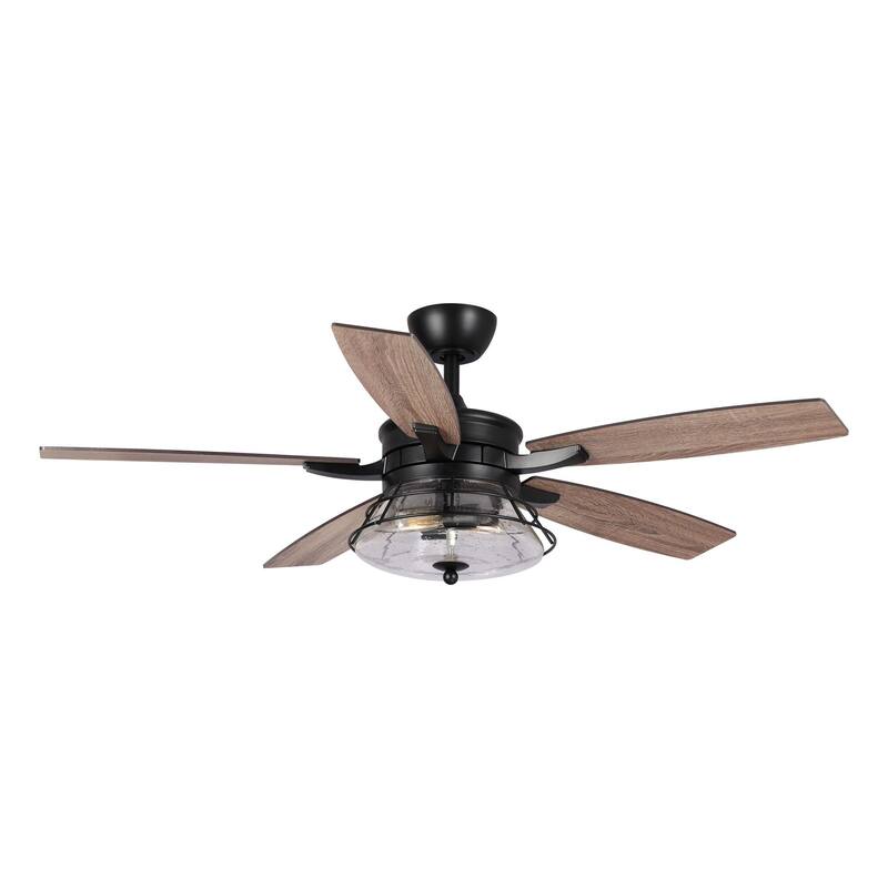 52" 5-Blade 2-Light Industrial Ceiling Fan with Light