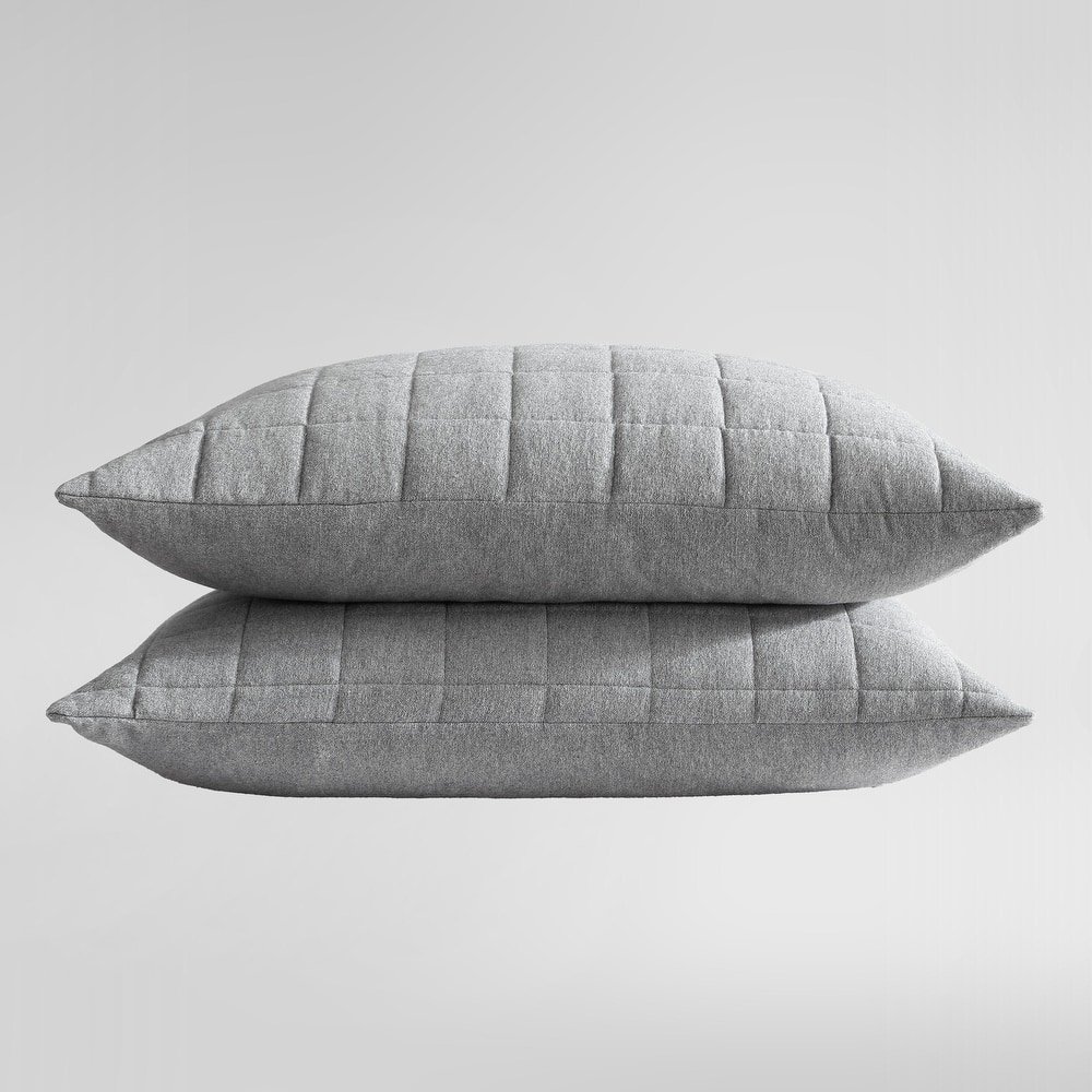 Calvin Klein Melange Cotton Flannel Solid 2 Piece Sham Set