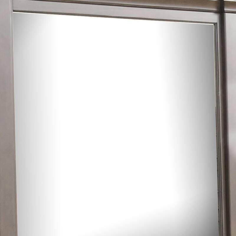 Huder Dresser Mirror, Beveled Glass, Dark Walnut Brown Wood, 39x46 - Walnut Brown