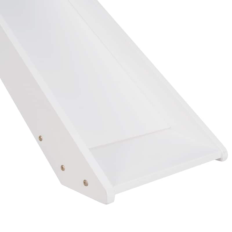 White Twin Size Solid Wood Loft Bed with Slide