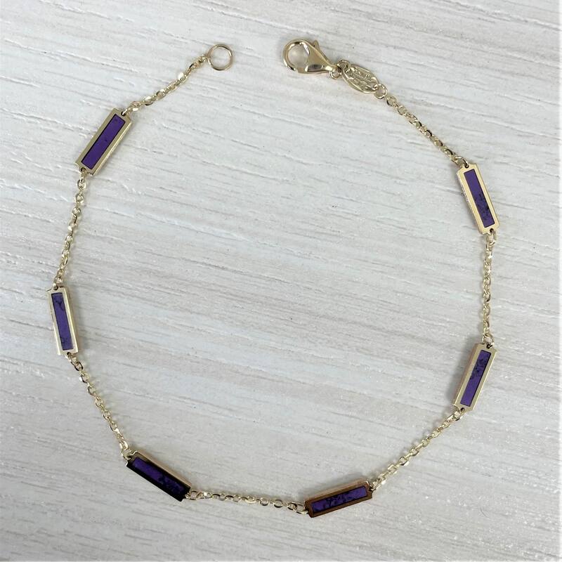 Joelle Collection Lapis Stackable Bar Bracelet - 14K Gold Lapis Bracelet