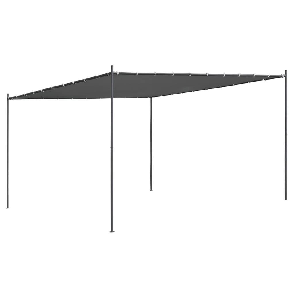 Gazebo with Slanted Roof 157.5"x157.5"x106.3" Anthracite 0.6 oz/ft²