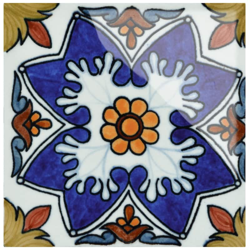 Merola Tile Provincial Deco Maceira 6" x 6" Porcelain Wall Tile - (1 Tile)