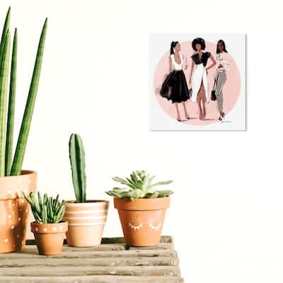 Wynwood Studio Canvas Fashion and Glam Shopping Best Friends Pink and Light Pink Glam Wall Art Canvas Print