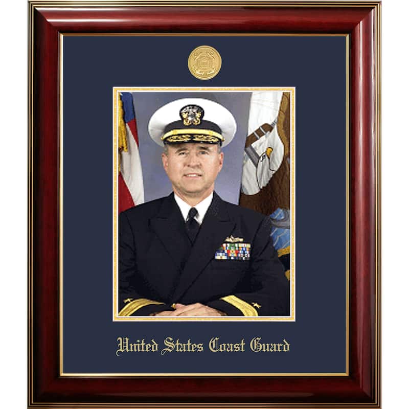 Patriot Frames Coast Guard 8x10 Portrait Classic Frame with Gold Medallion