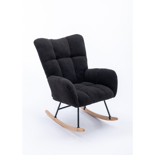 Rocking Chair Teddy Velvet Fabric Rocking Chair - Bed Bath & Beyond ...