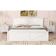 preview thumbnail 5 of 11, King Platform Bed with 4 Drawers, Headboard & Support Legs, White