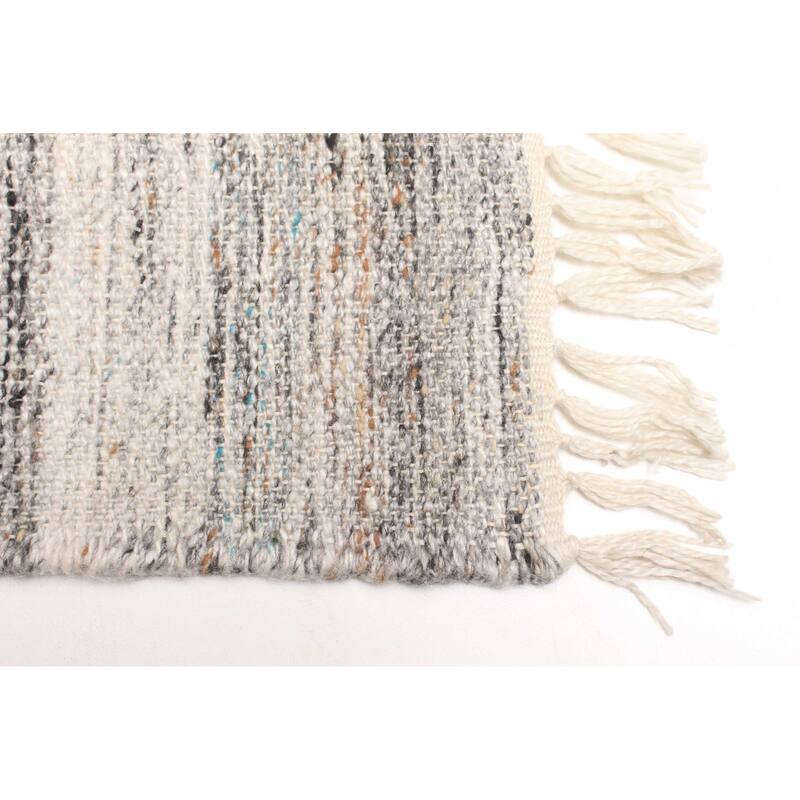 ECARPETGALLERY Flat-Weave Ankara FW Grey Wool Kilim - 5'0 x 8'1