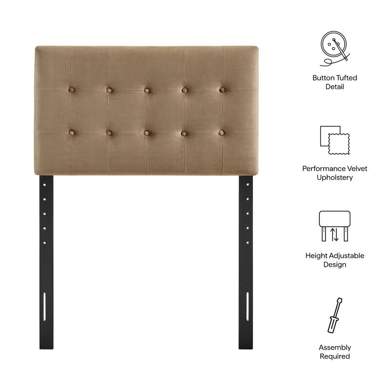 Emily Biscuit Tufted Performance Velvet Headboard