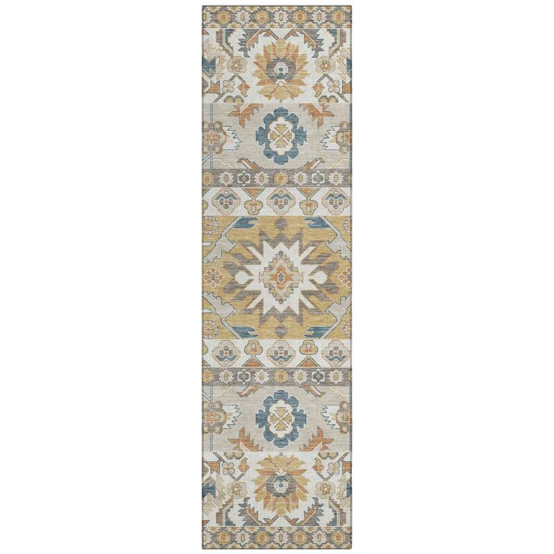 Machine Washable Indoor/ Outdoor Traditional Aspen Chantille Rug